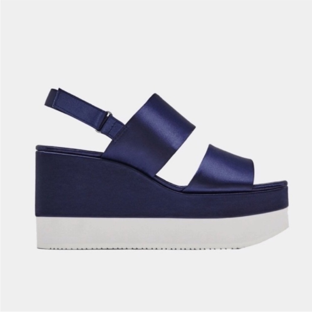 Zara Blue Platform Sandals